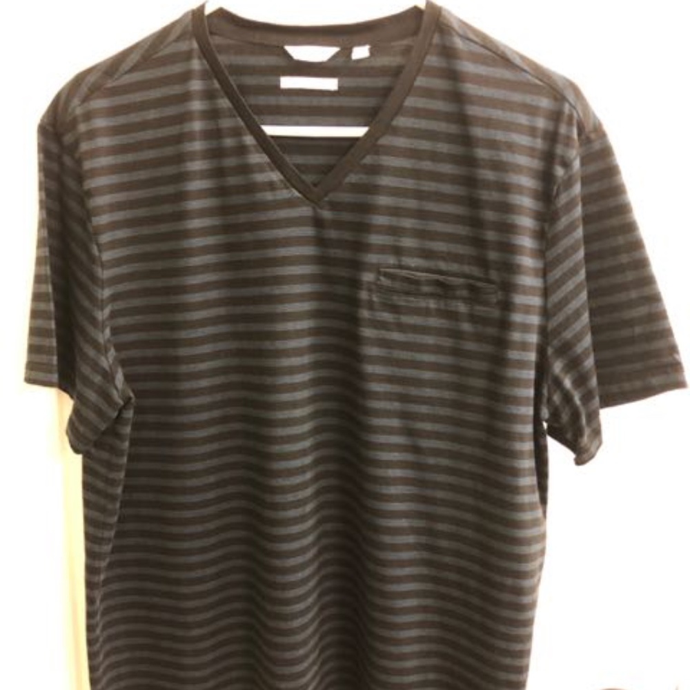 Calvin Klein Men's Short Sleeved Liquid Touch Striped Shirt